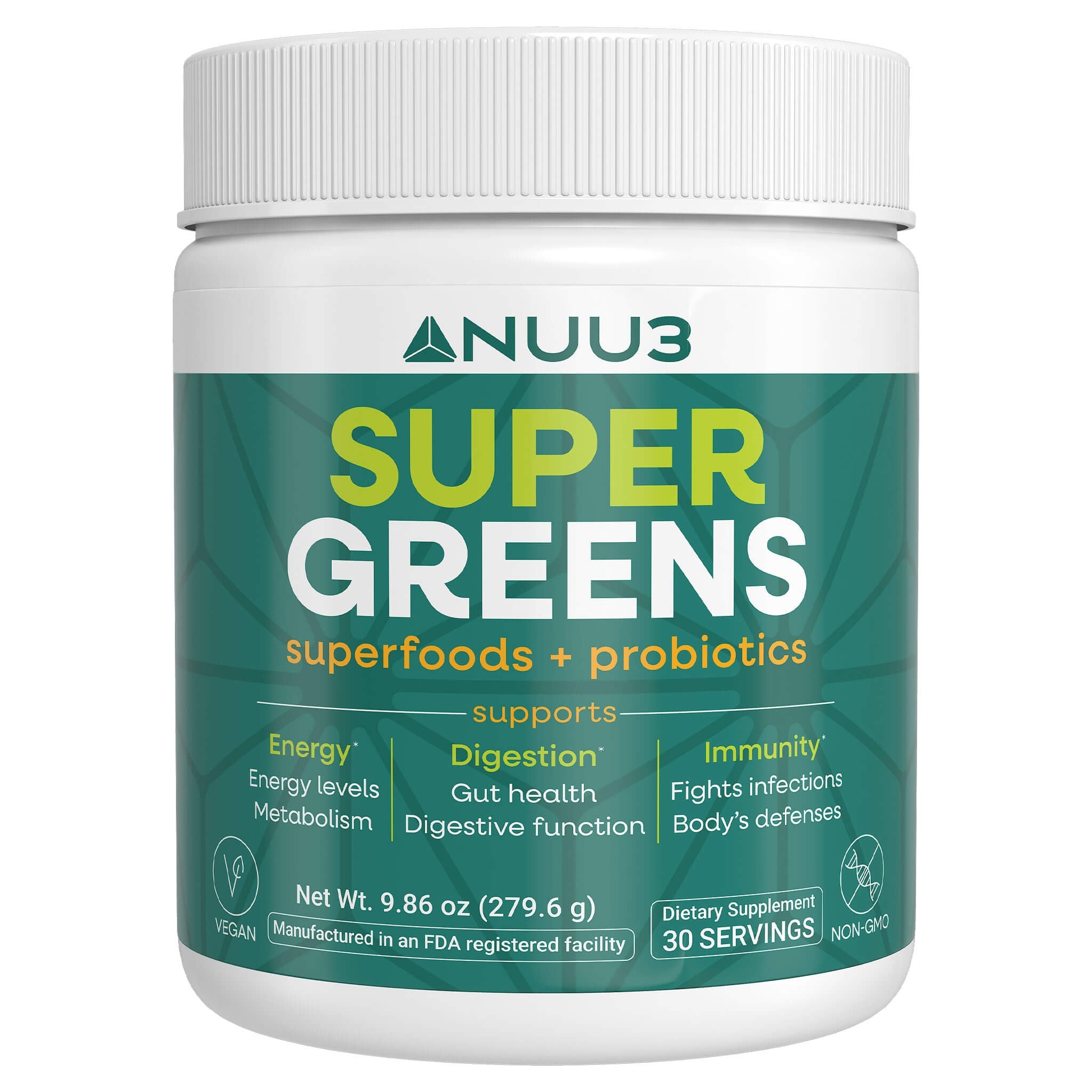 Nuu3 SuperGreens 1 Bottle - Nuu3