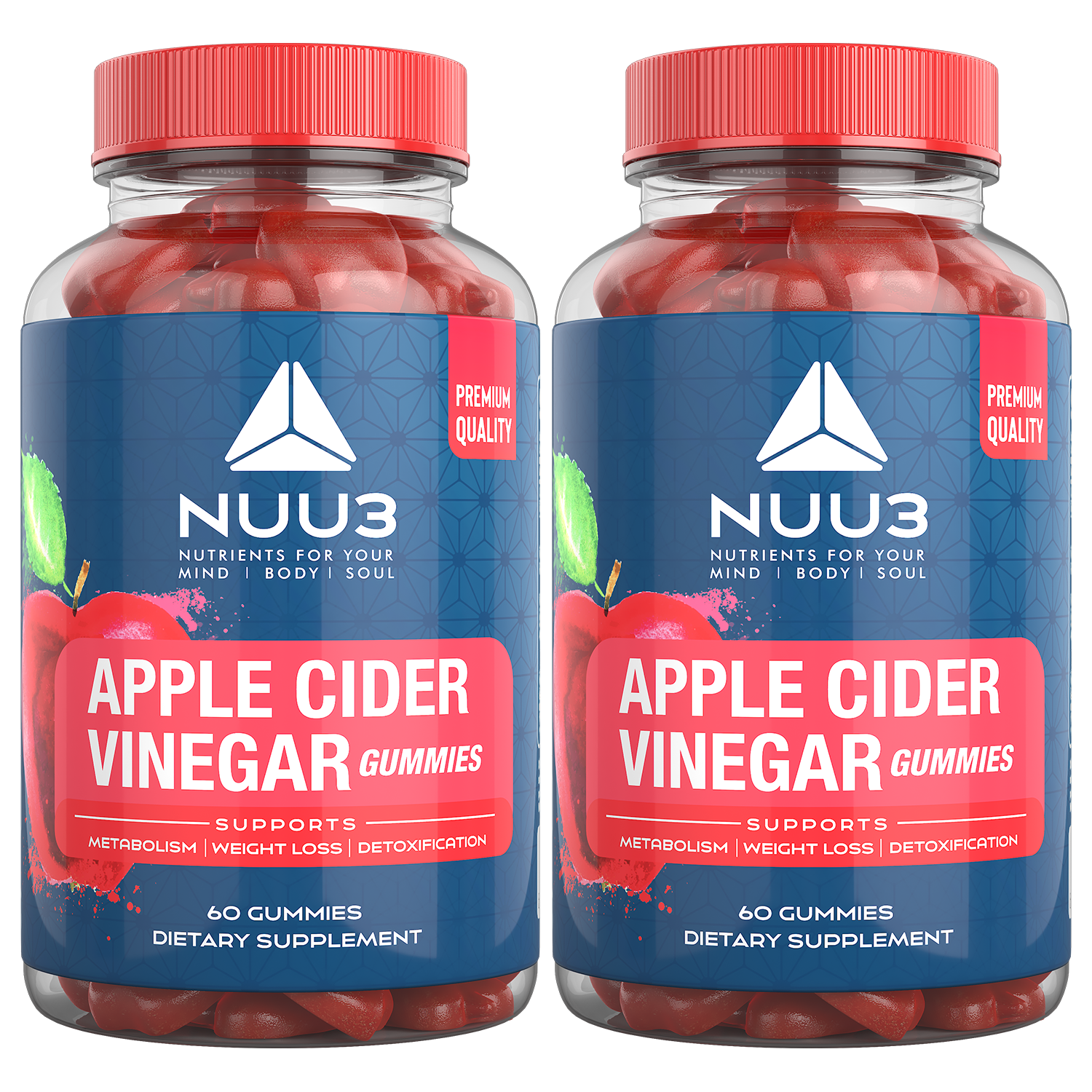 2 Bottles  of Nuu3 ACV Gummies - Nuu3