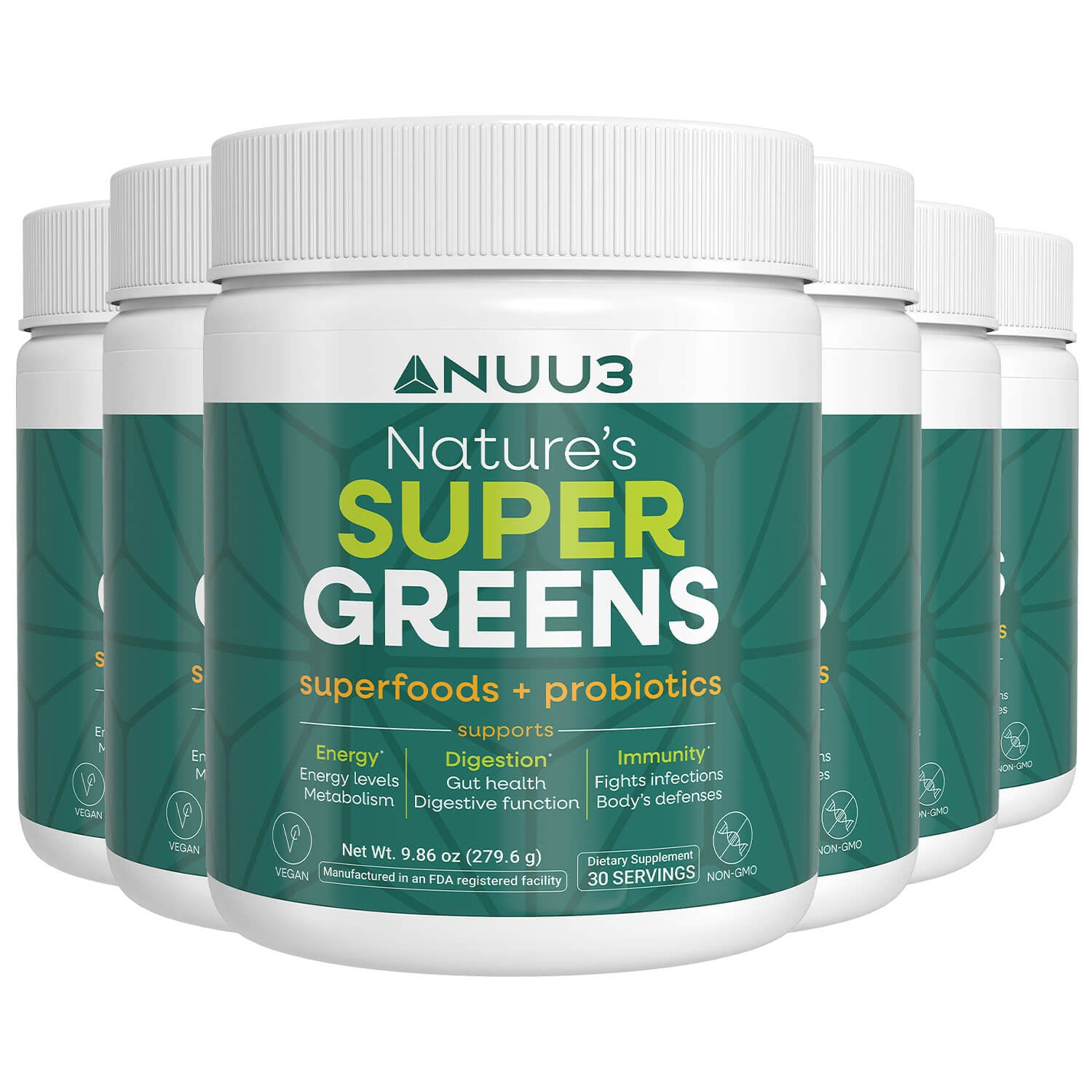 6 Bottles of Nuu3 SuperGreens - Nuu3