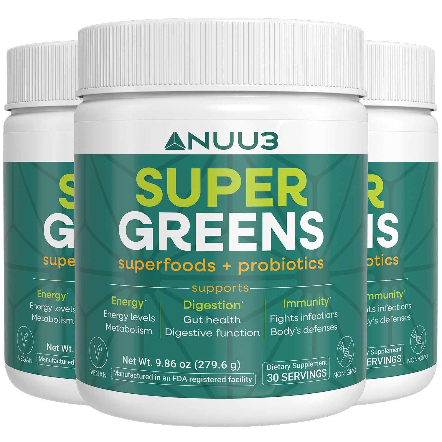 Nuu3 SuperGreens 3 Bottles - Nuu3