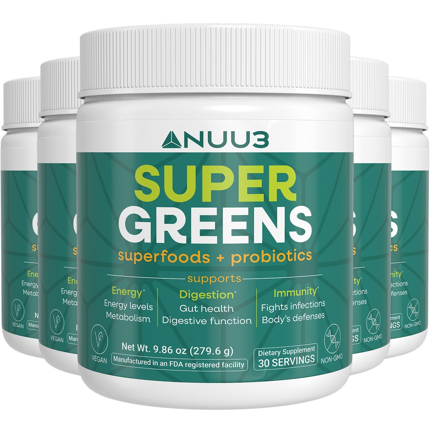 Nuu3 SuperGreens 5 Bottles - Nuu3
