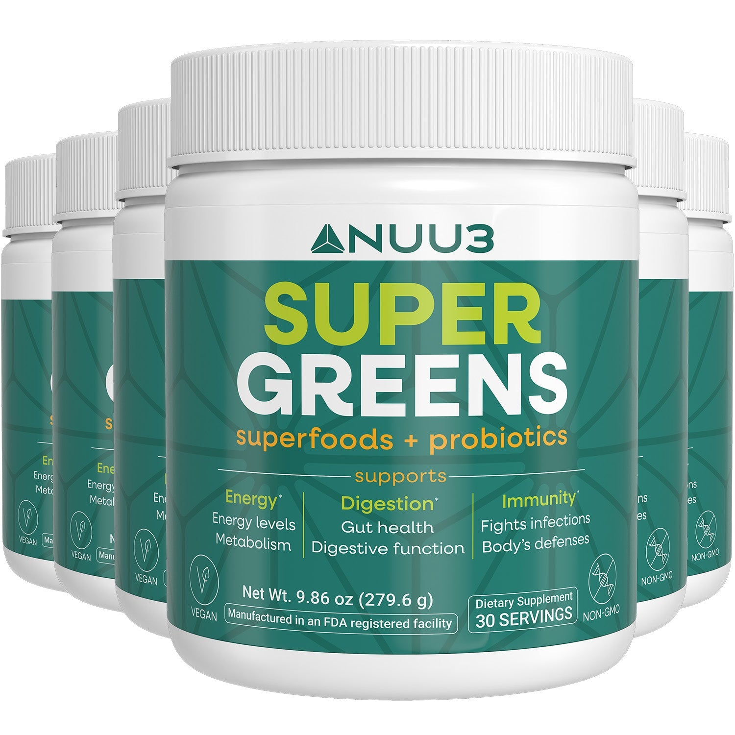 Nuu3 SuperGreens 6 Bottles - Nuu3